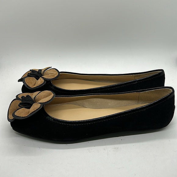 Kate Spade New York Black/Tan Suede Flower Ballet Flats Shoes **Size 6.5** 🌸🌸 - Picture 4 of 6
